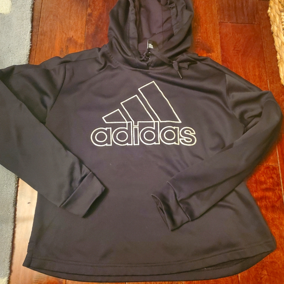 Adidas Dri Fit Material Women's Hoodie Size Medium In Black